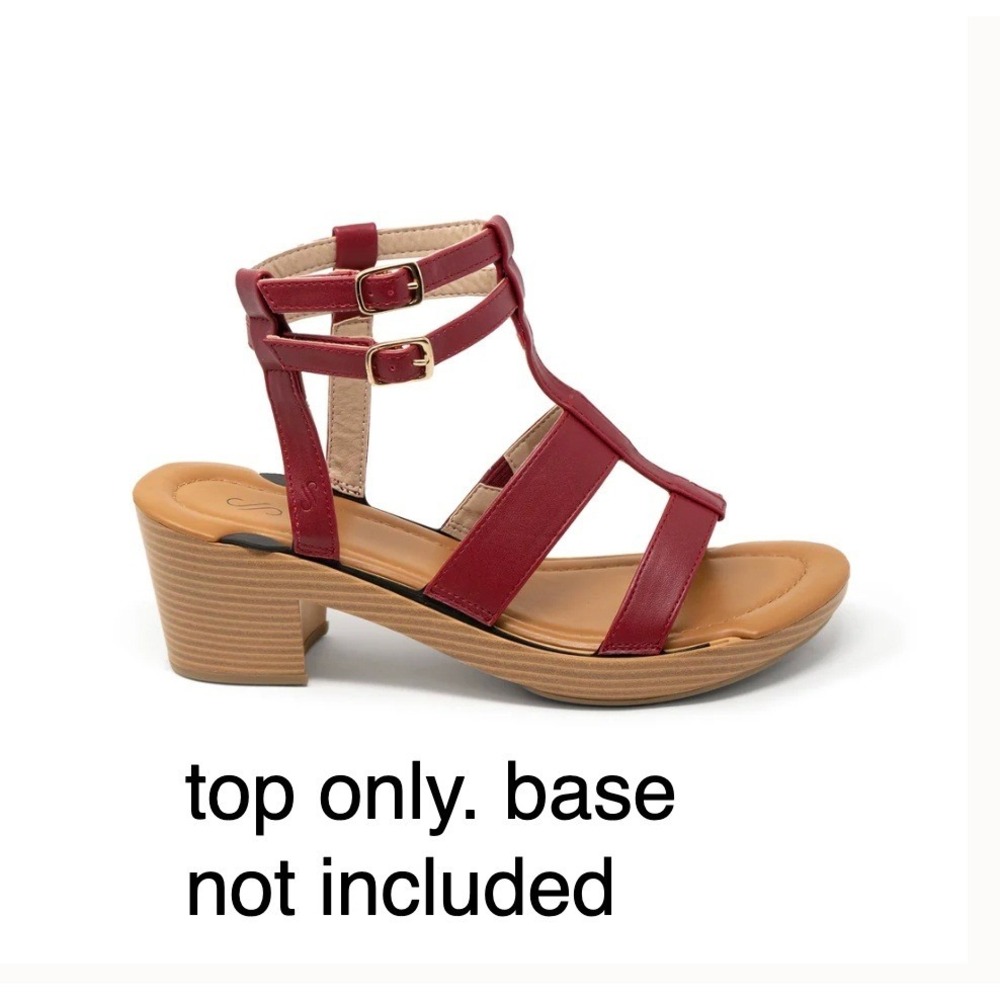 Solely Jane Jamaica Red Gladiator Strappy Shoe Top Only Size 9 New